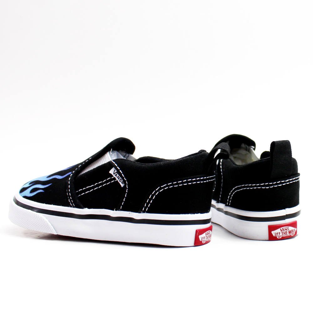Vans TD Asher V Flame Dziecięce Czarno-Białe (VN0A2Z2YBA2) Vans TD Asher V Flame Dziecięce Czarno-Białe (VN0A2Z2YBA2)