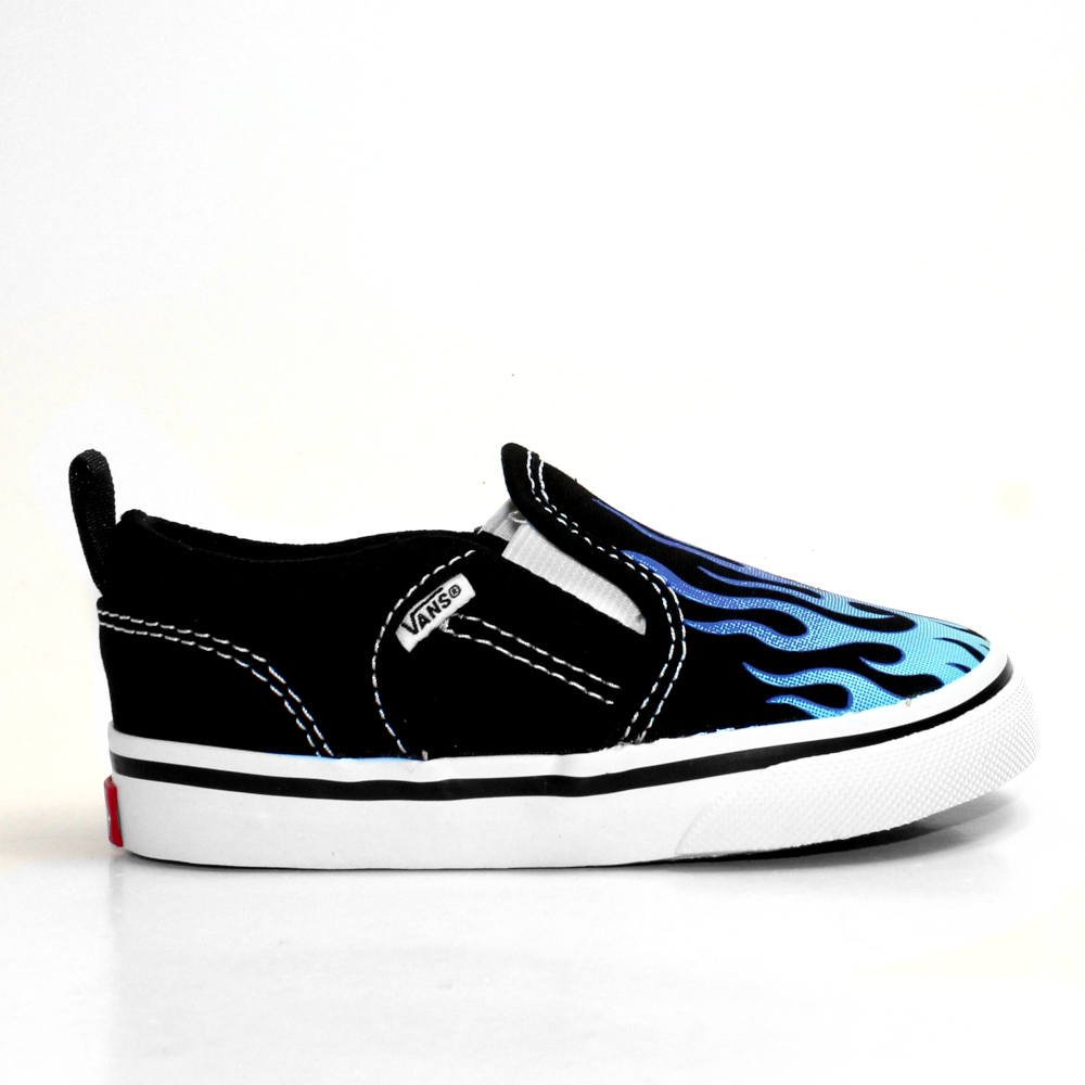 Vans TD Asher V Flame Dziecięce Czarno-Białe (VN0A2Z2YBA2) Vans TD Asher V Flame Dziecięce Czarno-Białe (VN0A2Z2YBA2)